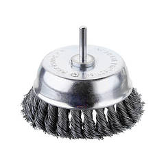 Щітка чашкова, 100 мм, 1/4", пучки крученого дроту, для дриля, 4500 об/хв INTERTOOL BT-3100