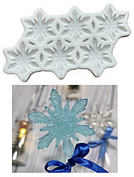 Силіконовий Молд для льодяників, карамелі, мастики та шоколаду "Сніжинки №3", 6 см