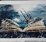 Набір для вишивання "КОРАБЕЛЬ ІЗ КНИГИ" 18 каунт ДМС. Ціну уточнюйте, фото 2