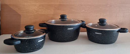 Набір посуду 6 предметів з алюмінію з антипригарним покриттям Gemini Anzio AR1906AS ARDESTO, фото 2