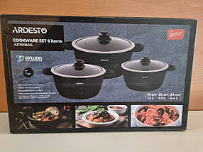 Набір посуду 6 предметів з алюмінію з антипригарним покриттям Gemini Anzio AR1906AS ARDESTO, фото 4