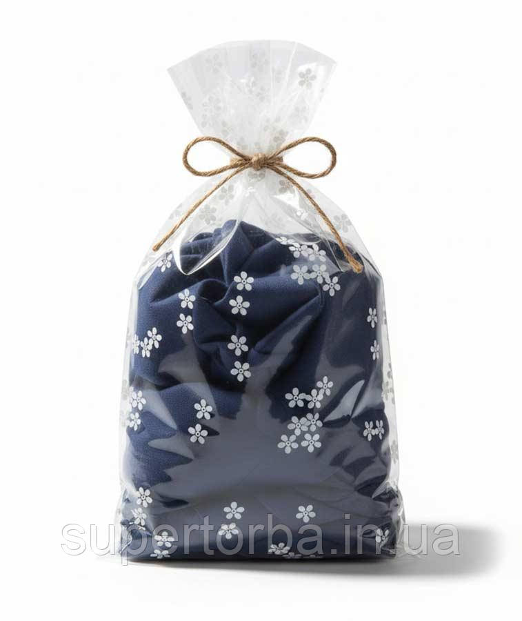 Пакет з малюнком прозорий для цукерок та подарунків 10х15 №47 "Ромашка" упаковка для солодощів 100 штук, фото 1