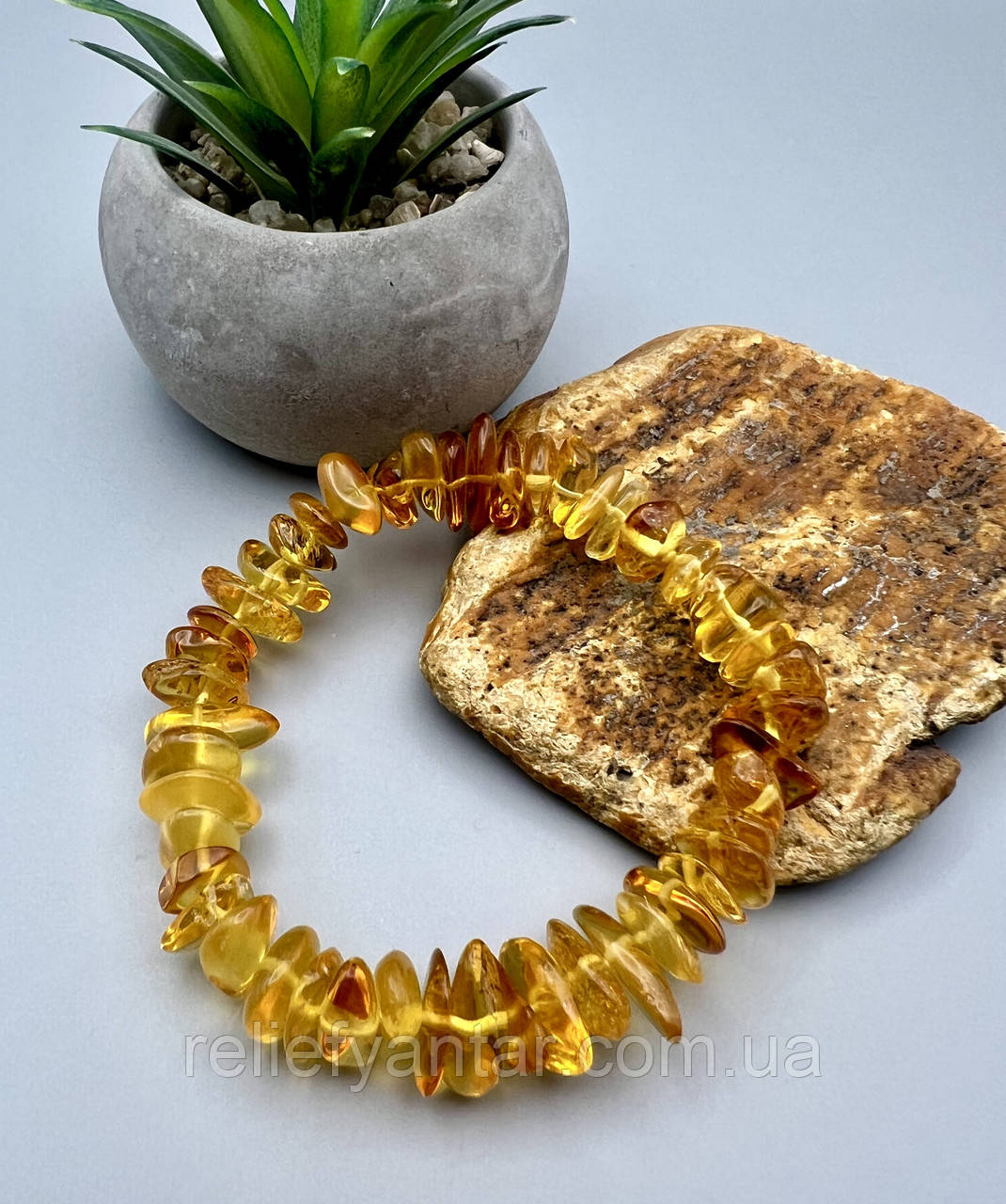 Браслет із натурального бурштину полірованого, фото 1