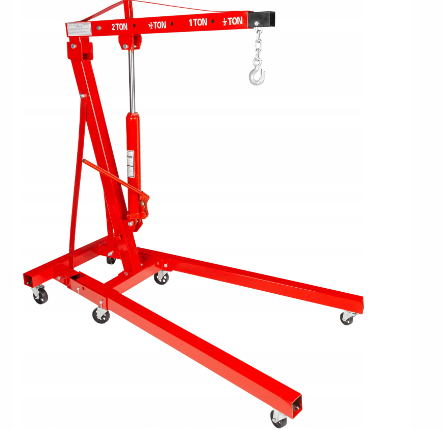 Кран-знімач двигуна гідравлічний підкатний 2 т ASAKA висота 260 см, фото 1