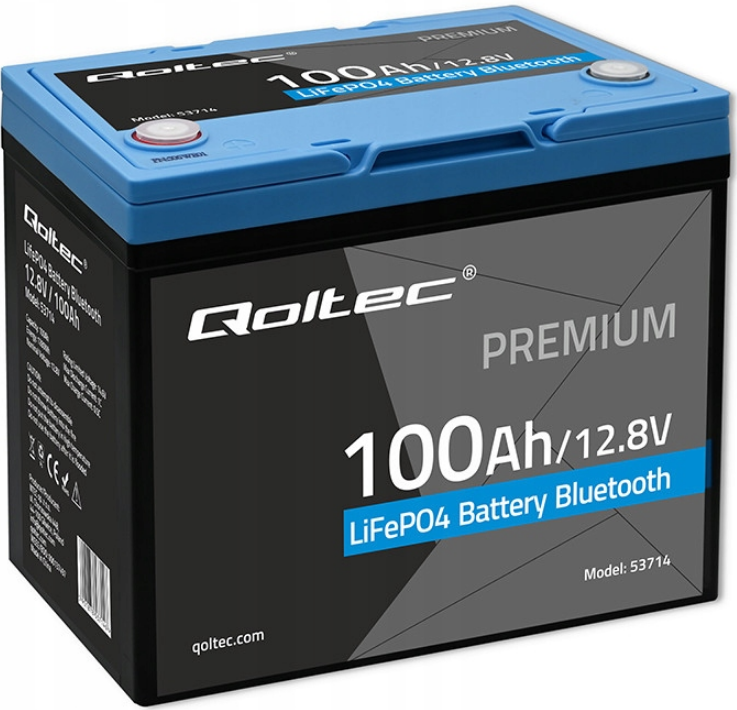 Акумулятор LifePo4 100Ач 12,8V Bluetooth BMS Qoltec (Польща), фото 1
