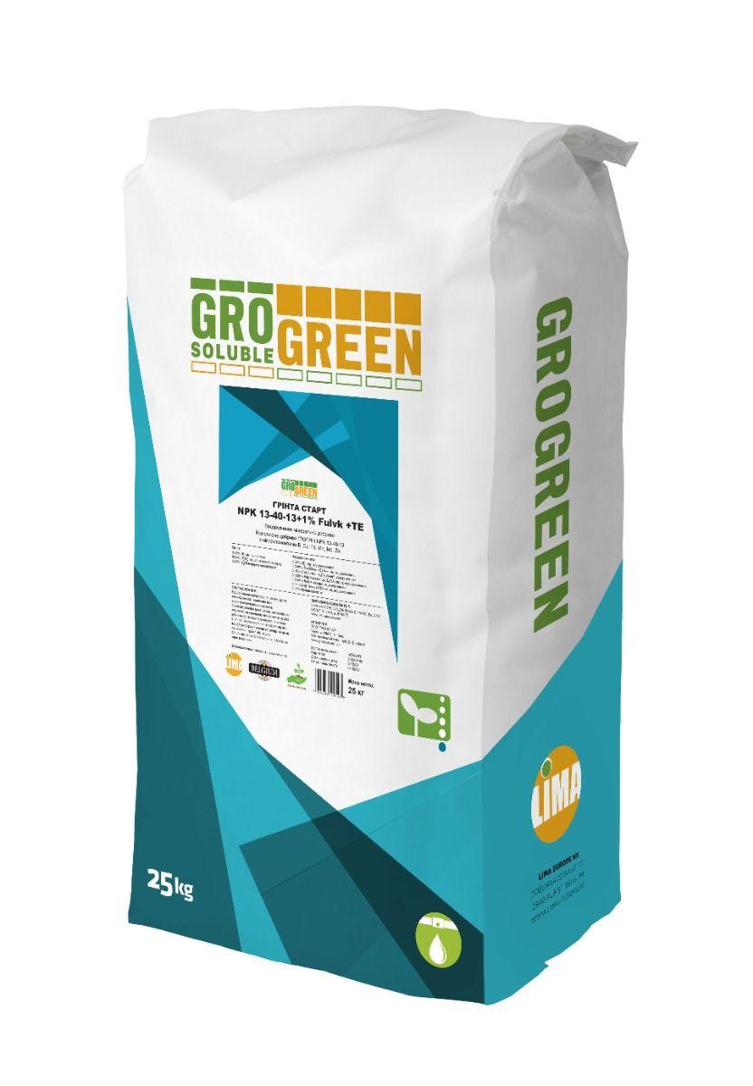 Добриво GroGreen Грінта Старт NPK 13-40-13 + 1% FULVK + TE - 25 кг, фото 1