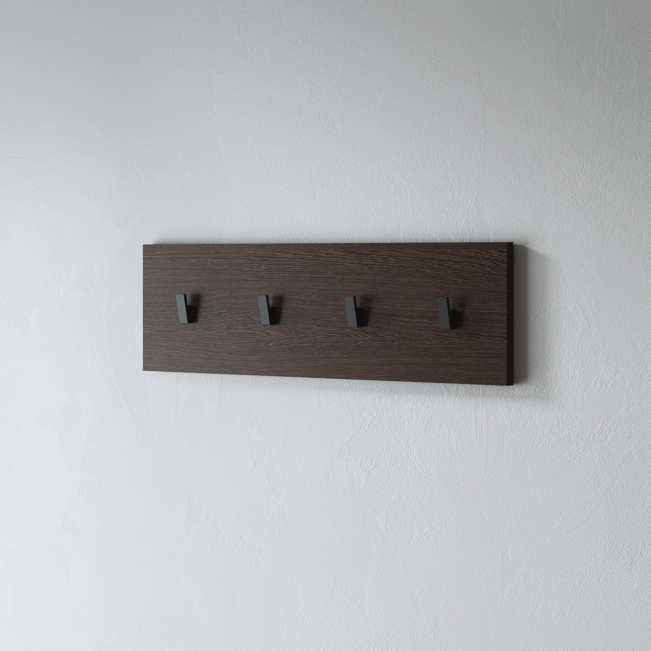 Вішалка настінна 4 гачка для одягу колір венге 80х22х3 см, фото 1