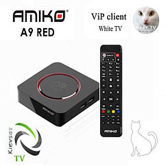 Amiko A9 Red +VIP client | Android TV box +налаштовані сервіси з підтримкою Premium медіаконтенту