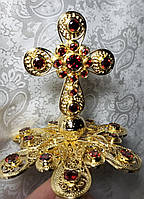 Хрест для митри ручної роботи з камінням фіанітів