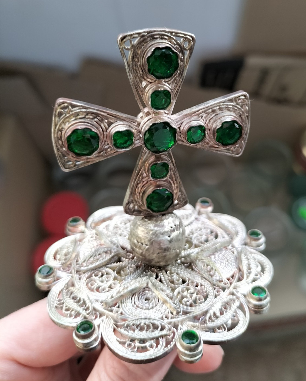 Хрест для митри з камінням фіанітів, фото 1