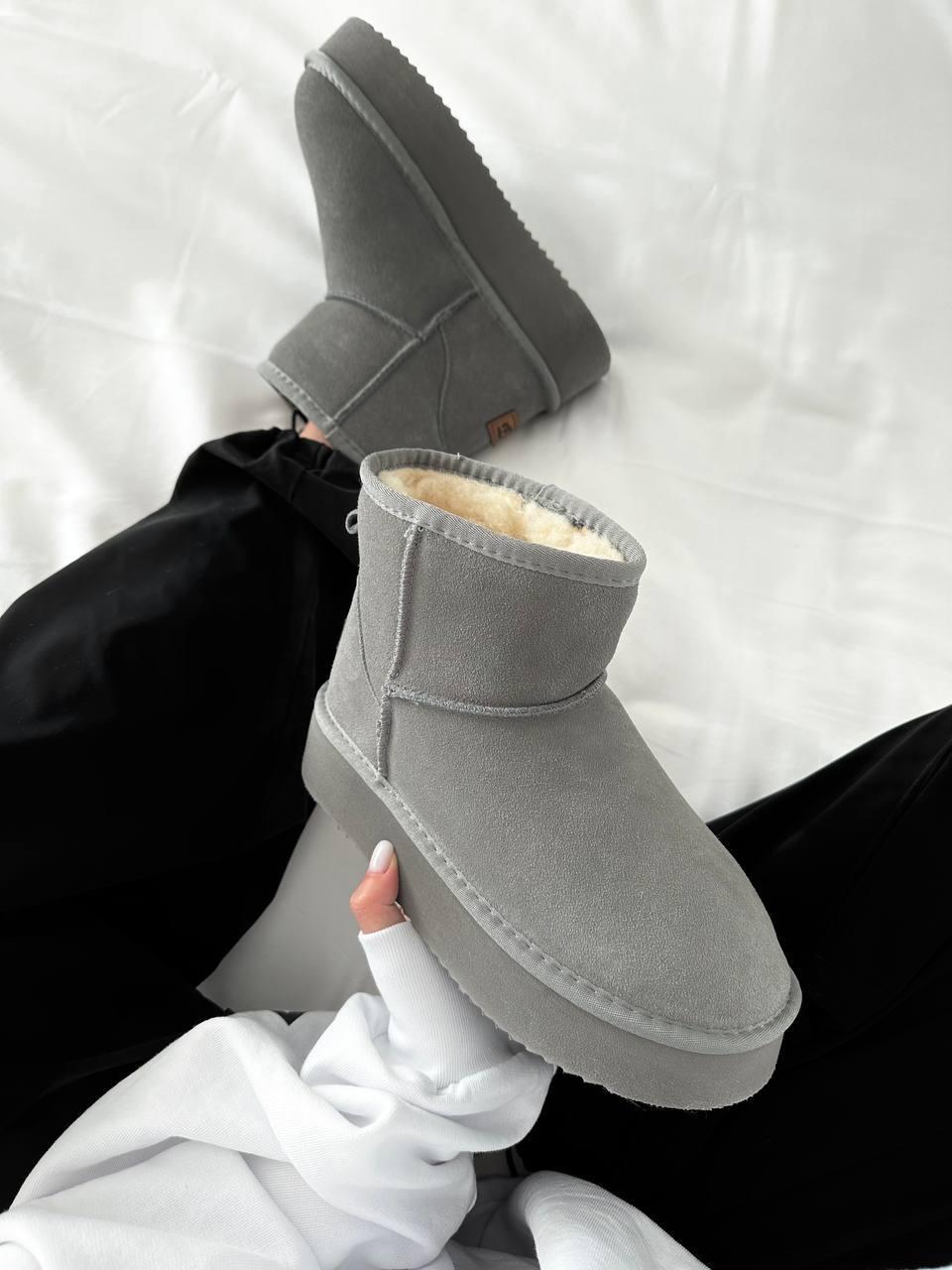 Зимові Черевики UGG Mini Platform Cool Grey Suede | жіночі, розміри 37–41