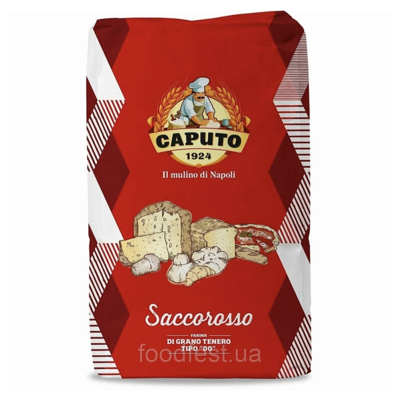 Італійське борошно Caputo Saccorosso "00" для для піци, хліба та випічки, мішок 25 кг, фото 1
