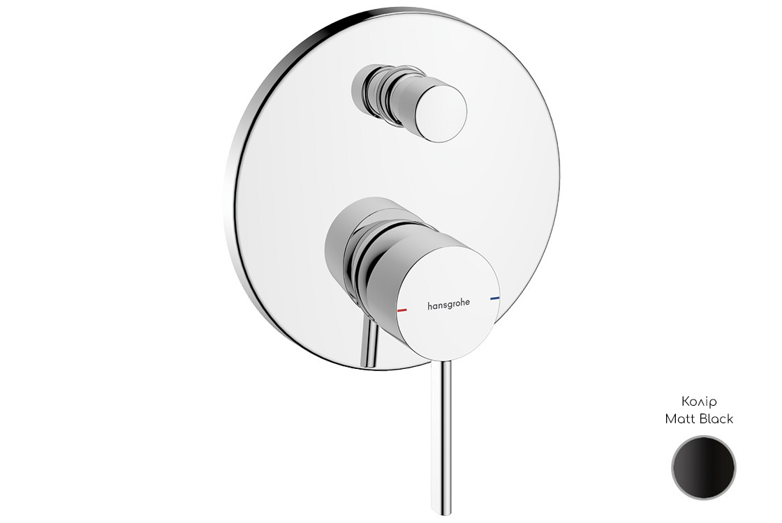 Змішувач Zesis S прихованого монтажу ванна/душ, Matt Black (74415670)