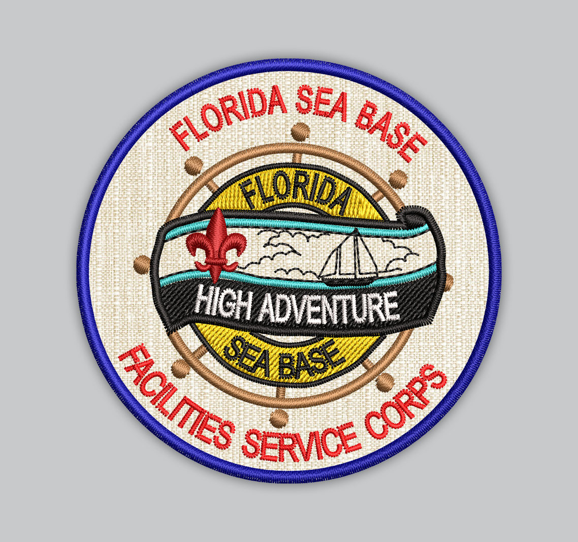 Шеврон "Florida High Adventure Sea Base Facilities Service Corps." 9 см, фото 1