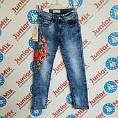 Модні джинси з вишивкою на дівчинку 