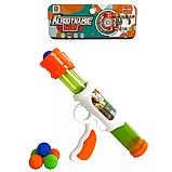 Помповий автомат для стрільби м'якими м'ячиками з набором кеглів, фото 2