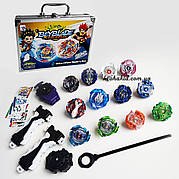 Ігровий набір бейблейд 12 блейдів + 2 запуски, 2 ручки в Кейсі Beyblade Burst