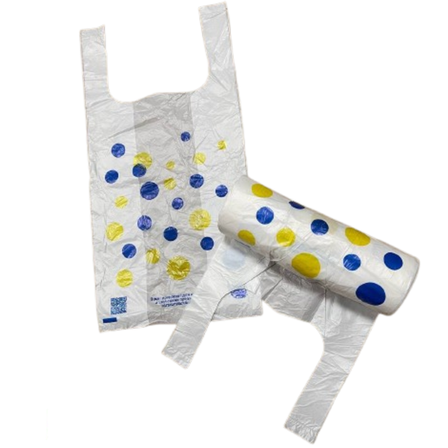 Пакети майка в рулоні 22х45 100шт 10мкм горох білі