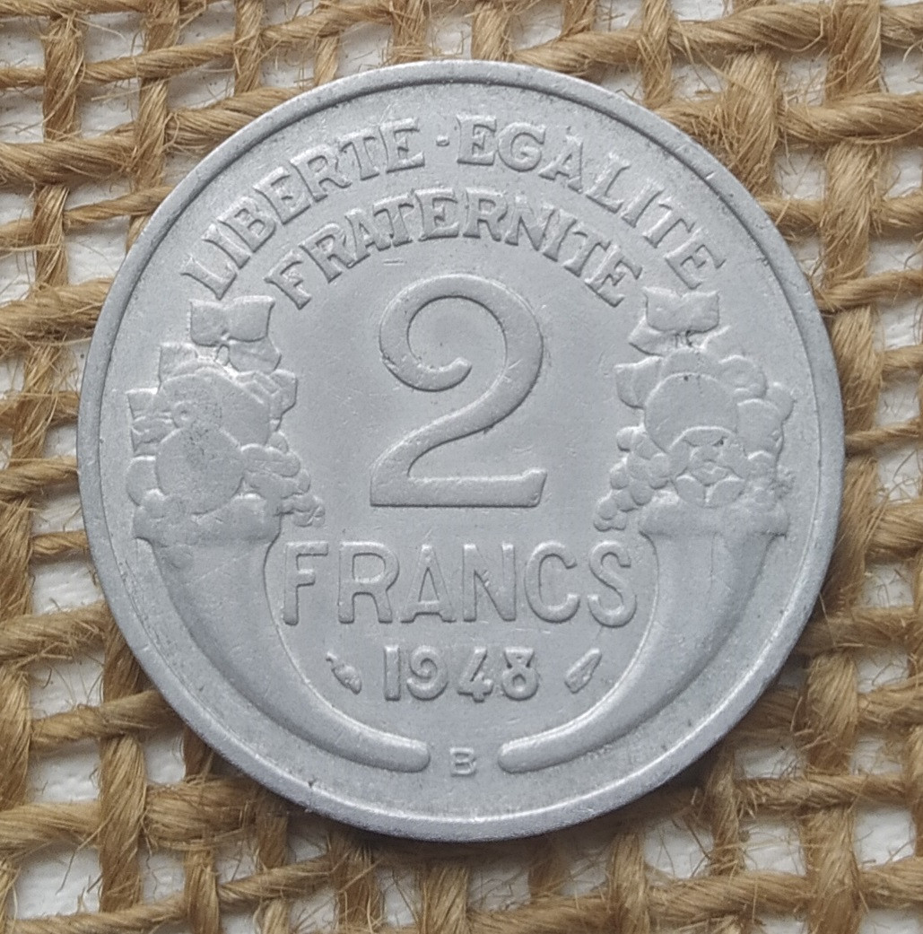 2 франка 1948 року. (В). Францiя, фото 1