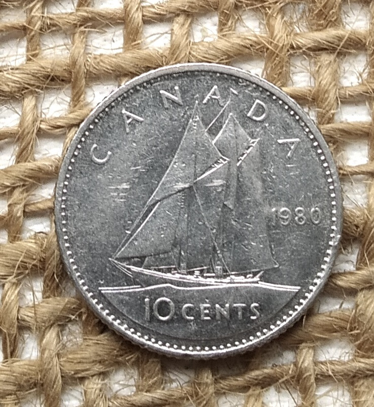 10 центiв 1980 року. Канада, фото 1