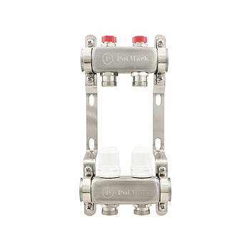 Колектор PLM 1"x3/4" 2 виходи з термоклапанами без євроконусів