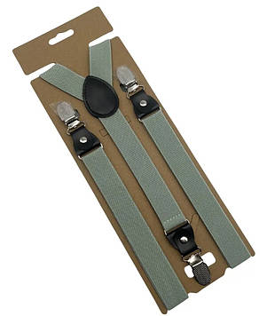 Підтяжки для штанів унісекс Solve — еластичні, регульовані, 3 металевих кліпс KT7004401, зелений PeremogaUA