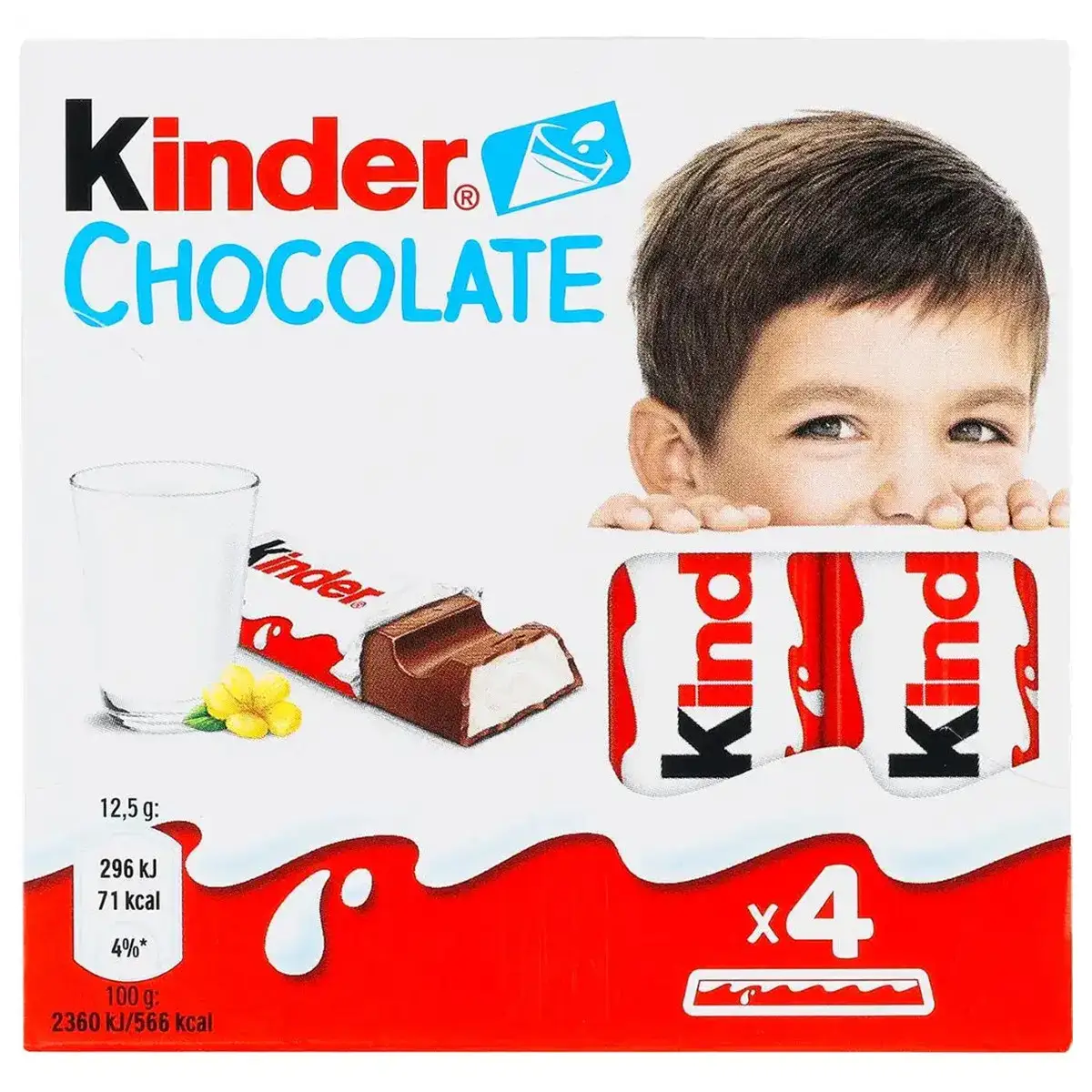 Шоколад молочний Kinder Chocolate з молочною начинкою 50 г (4х12.5г)