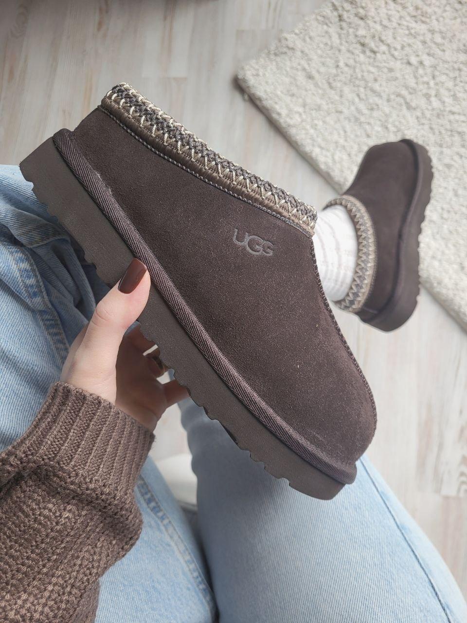 Жіночі низькі уги UGG TASMAN Dawn Brown (коричневі) зимове повсякденне взуття 810 Угг vkross, фото 1