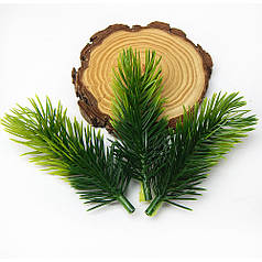 Міні гілочка ялинки, насадка для вінків, салатово-зелений, 9х3,5 мм (3 шт)