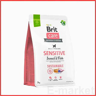 PR Сухий корм для Pro Mar собак Brit Care Sustainable Sensitive риба та комахи 3 кг для дорослих собак MAK19\D