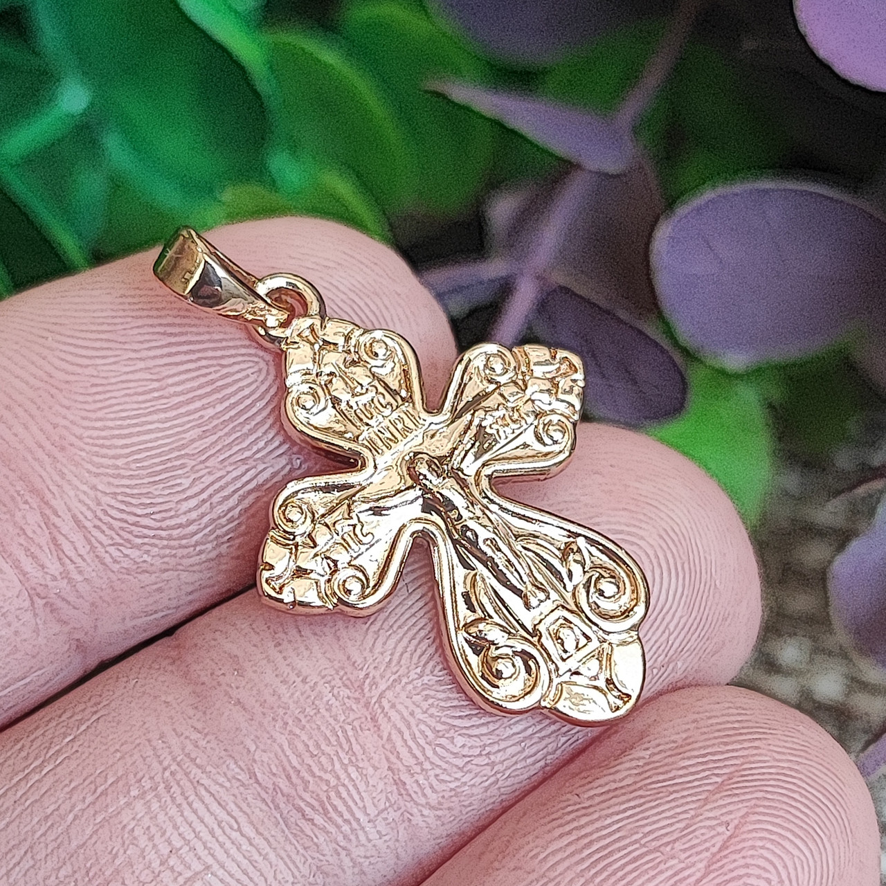 Хрестик Xuping Jewelry довжина з вушком 3см ширина 1.8см медичне золото позолота 18К к394