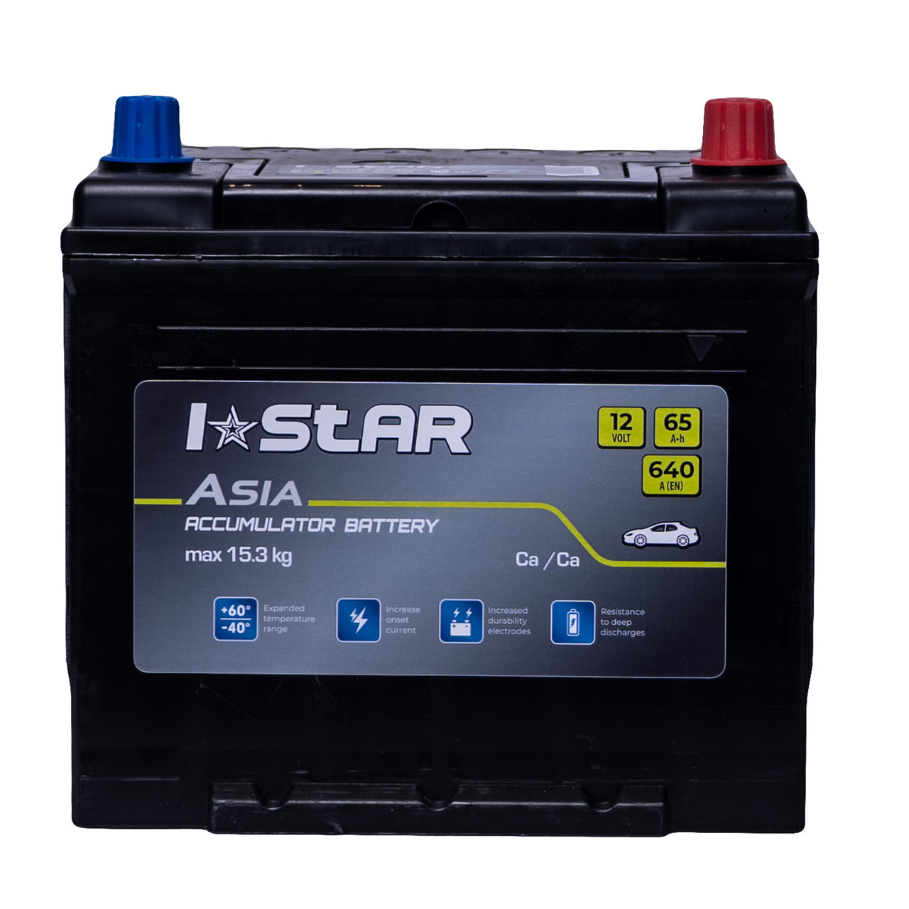 Акумулятор автомобільний 65Ah I STAR ASIA (-/+) EN640 D23 230х173х220, фото 1