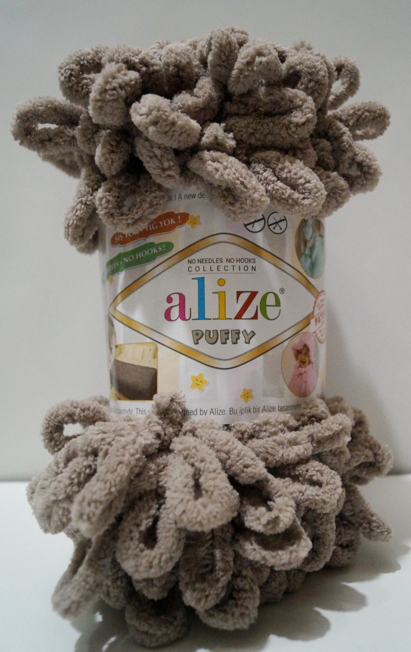 Пряжа Alize Puffy петелькова пряжа для в'язання без спиць № 530 - бежевий