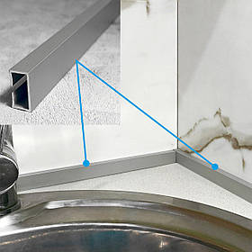 Алюмінієвий плінтус для кухні на стільницю ПДС - 120 Срібло анодоване 2,5 м