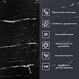 Самоклеюча вінілова плитка в рулоні чорний мармур 3000х600х2мм Глянец SW-00001289, фото 5