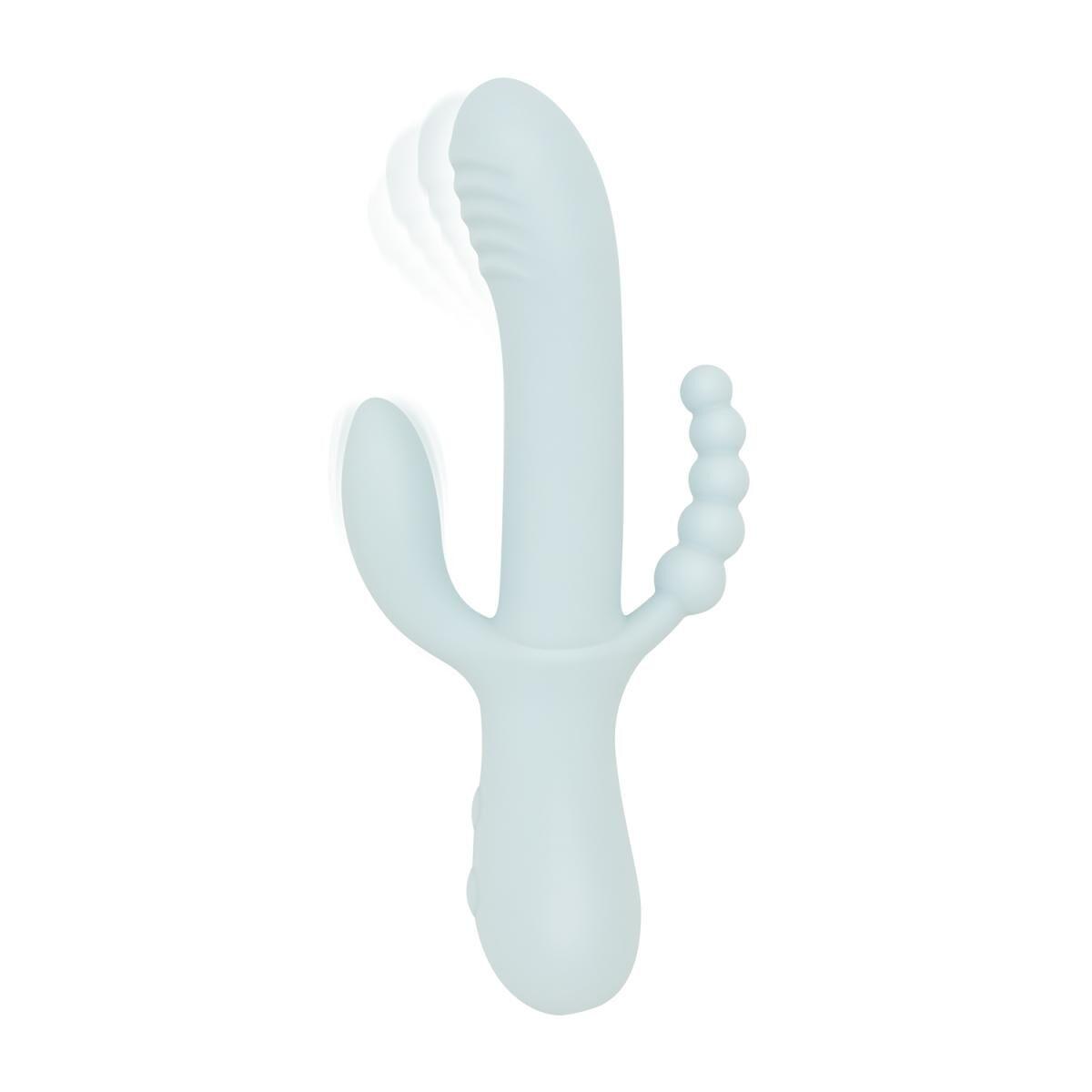Вібратор-кролик Good Vibes Only — SAGE Triple Stimulation Vibe Soft Silicone — Blue, фото 1