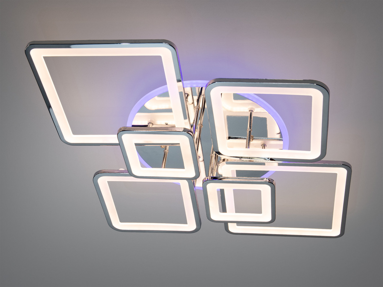 Світлодіодна люстра Серія 8060 хром 150Вт з пультом для вітальні 8160/6HR LED 3color dimmer