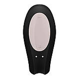 Вібратор для пар, подвійний вібромасажер Satisfyer Double Joy силіконовий, з додатком, фото 4