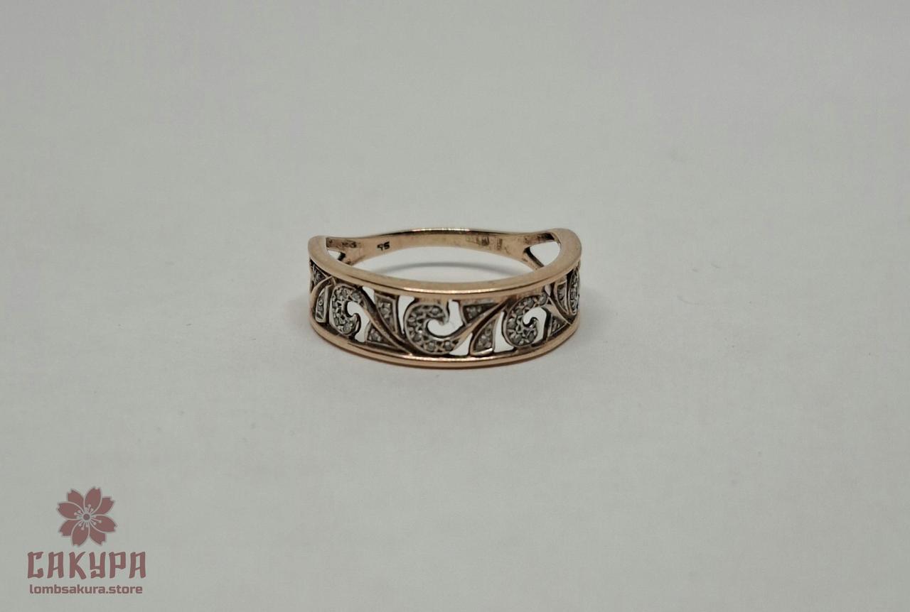 Золота Каблучка зі вставкою цирконій, фото 1