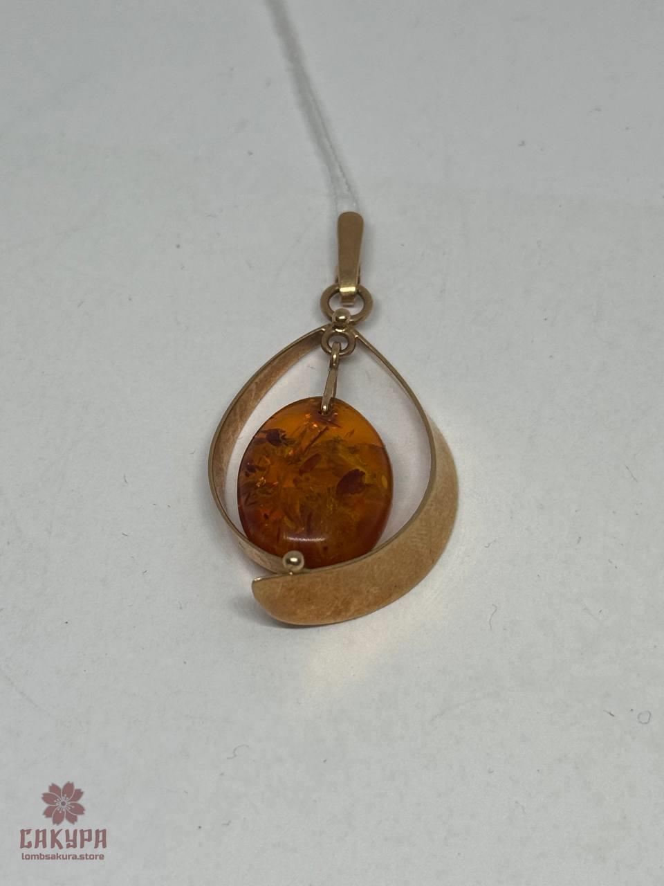 Золотий Кулон зі вставкою цирконій, фото 1