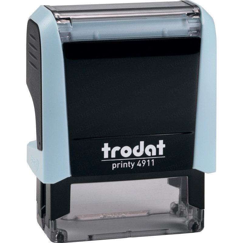 Оснастка для штампа пластикова 38х14мм TRODAT 4911 Р4 копія вірна Pastel блакитна, фото 1