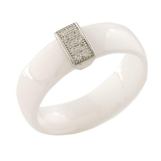 Срібне кільце Proba з керамікою, вага виробу 4,15 г (1221389) 18.5 розмір, фото 1