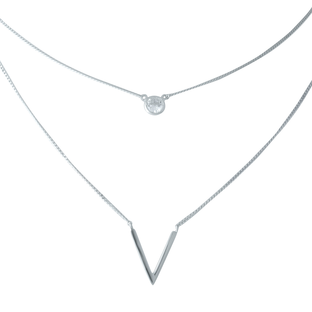 Срібне кольє Proba з фіанітами, вага виробу 3,85 г (1952870) 450500 розмір, фото 1