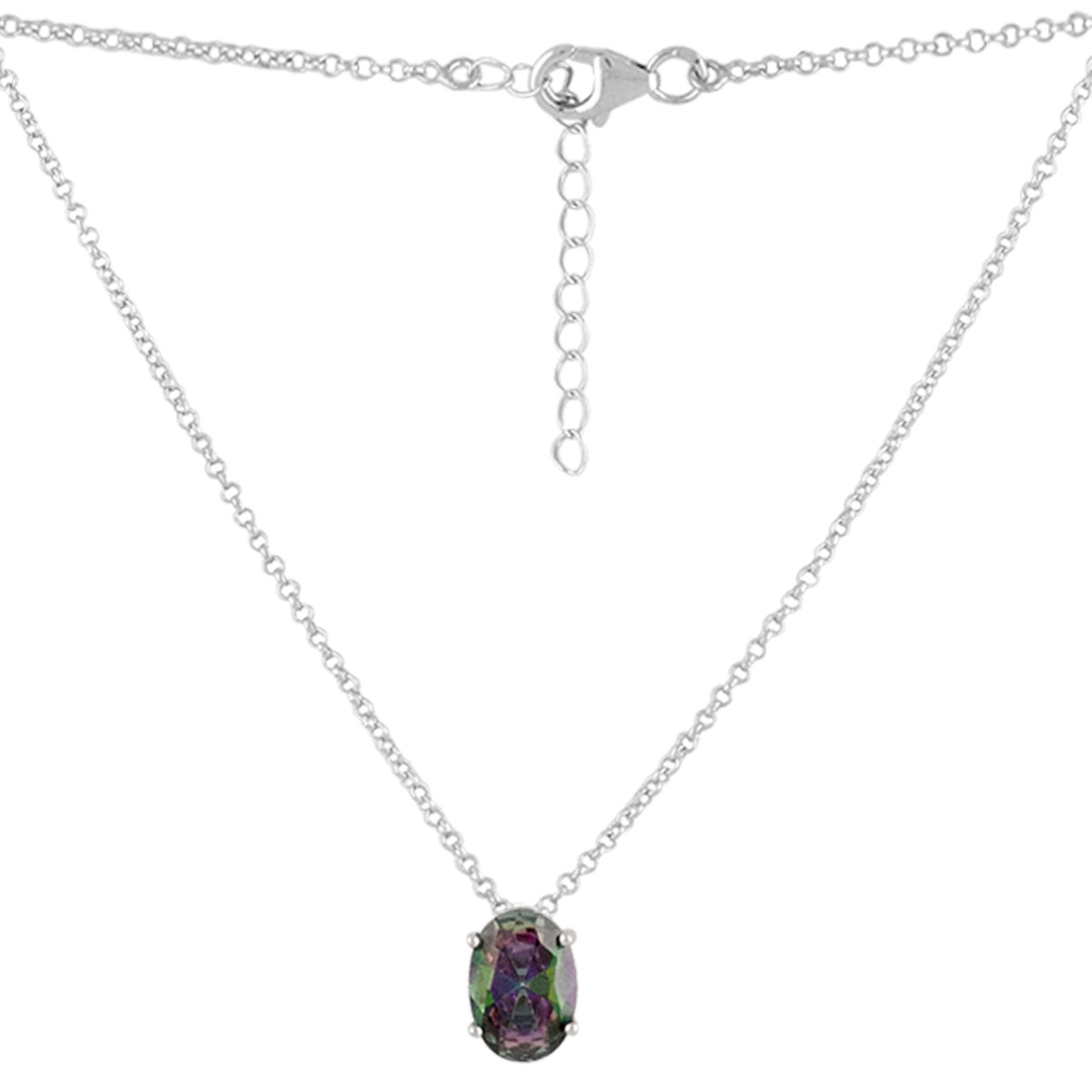 Срібне кольє Proba з містик топазом 9.78ct, вага виробу 7,11 г (2126409) 500 розмір, фото 1