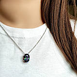 Срібне кольє Proba з містик топазом 9.78ct, вага виробу 7,11 г (2126409) 500 розмір, фото 3