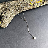 Срібне кольє Proba з натуральними перлами, вага виробу 3,34 г (2159223) 350400 розмір, фото 5