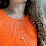 Срібне кольє Proba з натуральними перлами, вага виробу 3,34 г (2159223) 350400 розмір, фото 6