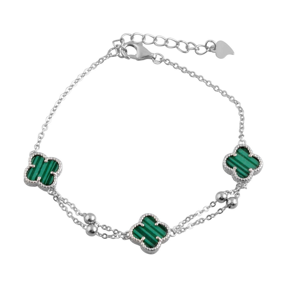 Срібний браслет Proba з малахітом, вага виробу 3,46 г (2098942) 1720 розмір, фото 1