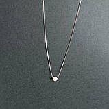 Срібне кольє Proba з натуральними перлами, вага виробу 1,52 г (2160908) 400450 розмір, фото 3