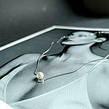 Срібне кольє Proba з натуральними перлами, вага виробу 1,52 г (2160908) 400450 розмір, фото 6